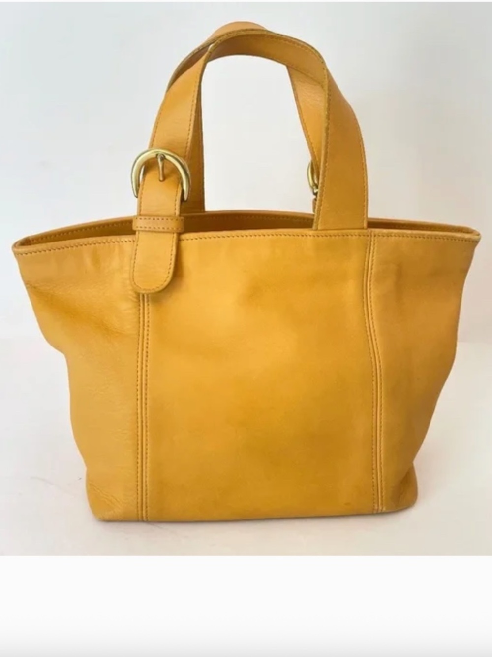 Vintage Coach SOHO Waverly Buckle Bag Leather 4133 Yellow Chamois Hand Bag